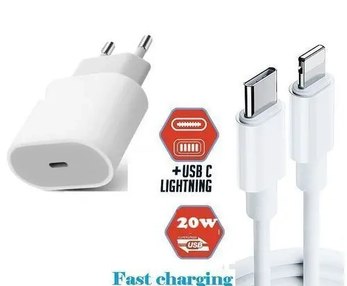 CHARGEUR USB C 20W PD + CÂBLE TYPE C-LIGHTNING