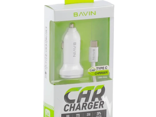 CHARGEUR DE VOITURE 2 USB 2.4A + CÂBLE TYPE C