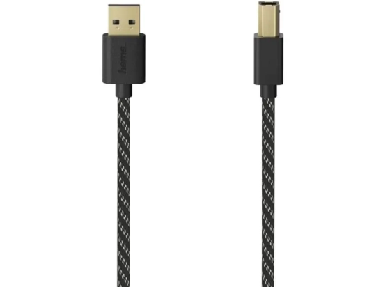 Câble Hama USB-C, USB 2,0, doré, textile, 1,50 m,