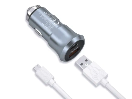 CHARGEUR DE VOITURE USB A+USB 38W+CÂBLE MICRO USB