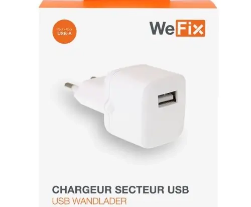 CHARGEUR WEFIX CVOY USB-A 2.4A WH