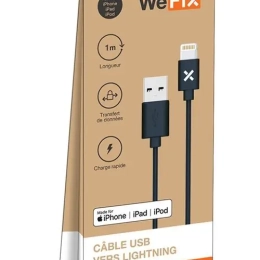 Câble Lightning Wefix 1m Noir