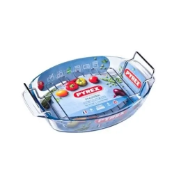 PLAT OVALE 40X28 + GRILL PYREX IRRESISTIBLE