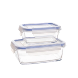 SET 2 BOITES RECTANGULAIRE 2X 0.6L PLASTIQUE MASTE