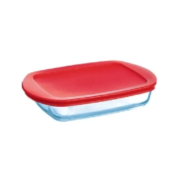 SET PYREX 215P+216P+COUVERCLE ROUGE COOK&STORE
